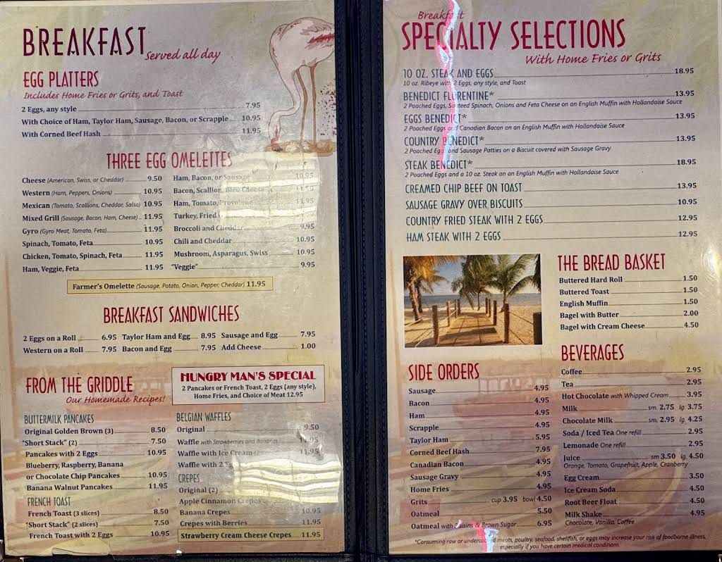 Key West Diner Menu 2