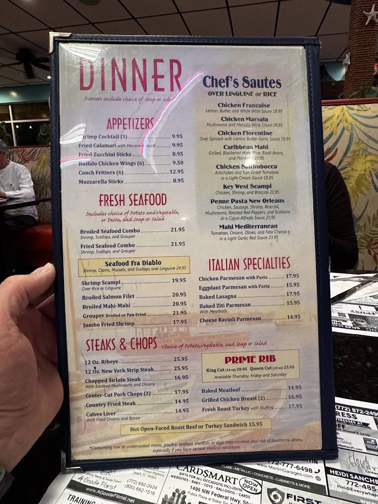 Key West Diner Menu 4