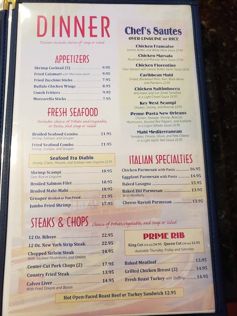 Key West Diner Menu 6